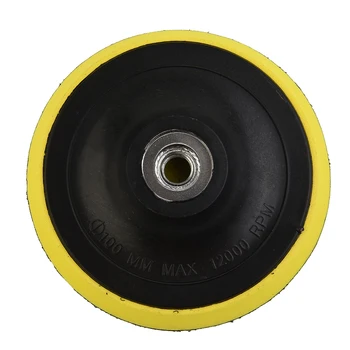 4 дюйма (100 мм) Полировальная подушка с липучкой и петлей для шлифовальных дисков, вращающаяся опорная подушка с адаптером для сверла M10 и мягким слоем пены