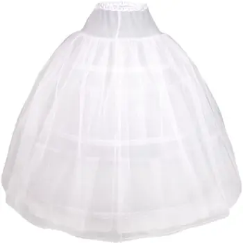 Женская 3-Обруч 2-слойная свадебная сетка Нижняя юбка Выпускной вечер S-XL Белый