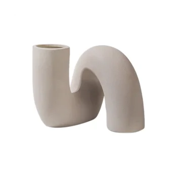 Керамическая ваза Современные минималистичные абстрактные вазы Скрученные трубчатые формы Северные цветочные горшки для интерьера Домашний декор B