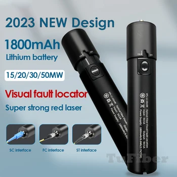 2023 НОВЫЙ тестер волоконно-оптического лазера Ручка типа VFL Высококачественный визуальный локатор повреждений USB Зарядка 10/20/30/50 МВт Светодиодное освещение