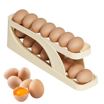 Холодильник Органайзер для яиц Автоматический дозатор яиц Держатель дисплея для холодильника Кухонные инструменты