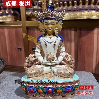 семидюймовый окрашенный вайрочана чистая медь статуя статуи будды украшение тибетский буддизм тантра бутик будда посуда ручная роспись