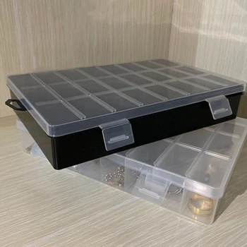 Практичный 24Grids Отделение Пластиковая коробка для хранения Фиксированная ювелирная серьга Бусина Винт Держатель Чехол Дисплей Органайзер Контейнер Чехол