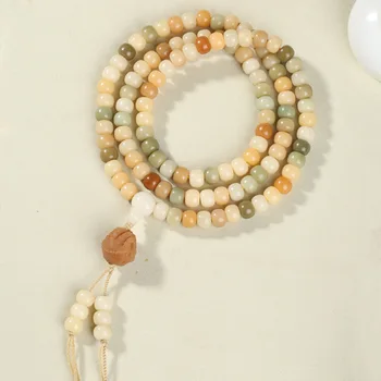  Многоцветный браслет из натурального корня Бодхи со 108 бусинами для утонченного культивирования Создание богатства Индивидуальный подарок