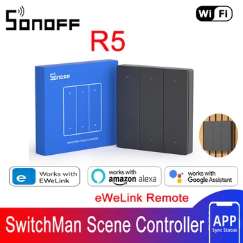 Контроллер сцены SONOFF SwitchMan R5&R5W с батареей 6-клавишный пульт дистанционного управления eWelink, работающий с SONOFF M5/T5 MINI R4