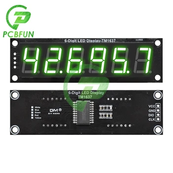 TM1637 6-битный модуль цифрового светодиодного дисплея для Arduino 7 Сегмент 0,56-дюймовые часы Зеленая анодная трубка Подключение цифровых входов / выходов через 2 контакта