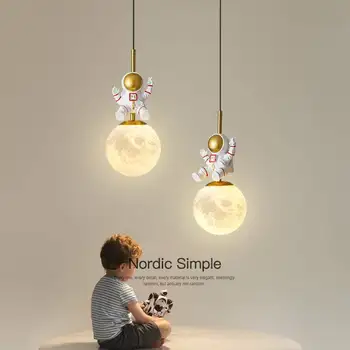  Современные светодиодные креативные прикроватные подвесные люстры для детской комнаты Дизайн Лунная лампа Ночник Детская комната