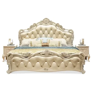 кровать в европейском стиле 1,8 м легкая роскошная кровать Американская современная минималистичная главная спальня мягкая упаковка для хранения кровать принцессы