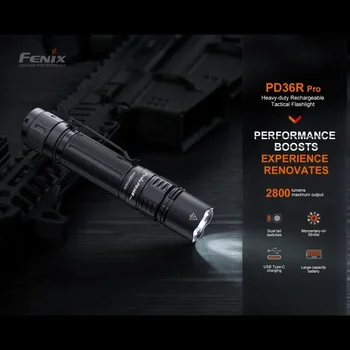 Fenix PD36R PRO Сверхмощный перезаряжаемый тактический фонарь 2800 люмен Luminus SFT70 LED Включает аккумулятор емкостью 5000 мАч