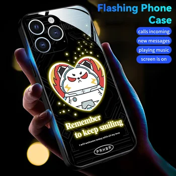 Fun Mood Serie Светодиодный светящийся чехол для телефона OPPO Все модели Найти X3 X5 F21 pro 5G F19 Plus F19 F19S K9 R17 K9x Shell