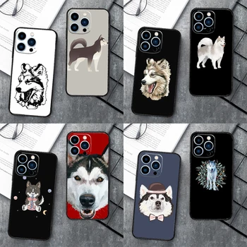Чехол для телефона Alaskan Malamute Siberian Husky Dog для iPhone 15 12 11 13 14 Pro Max Mini X XR XS Max SE 2020 7 8 Plus