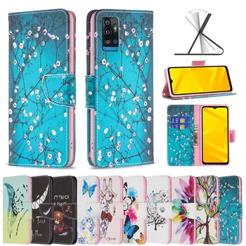 Роспись на для Samsung Galaxy A34 Кожаный чехол для телефона для Samsung A24 4G A14 A54 A245 5G Coque Магнитные карты Слоты Кошелек Чехол