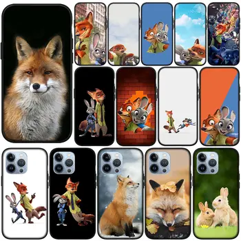 Мягкая обложка для Apple iPhone 11 15 Pro XS Max X XR 6 7 8 6S Plus + SE 2022 8+ Чехол для телефона Zootopia Zootropolis Fox Rabbit