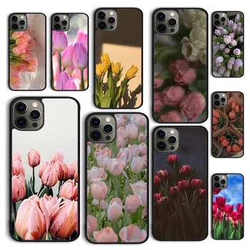 Autumu Tulips Flower Чехол Для Телефона Для iPhone 15 12 mini X XS XR 11 13 14 Pro Max SE 2020 Apple 6S 7 8 Plus Coque