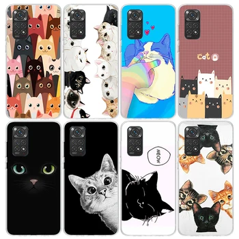 Cat Cute Kitten Cartoon Phone Чехол для Xiaomi Redmi Note 12S 12 11S 11 10S 10 Крышка 11E 11T Pro Plus 9 9S 9T 8 8T 7 Print Fundas