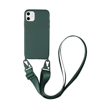 Силиконовый ремешок Чехол для телефона для iPhone 12Pro 11 Pro Max 7 8 Plus X XR XS Max Ultra Чехол с шейным ремнем Шнур для ожерелья через плечо