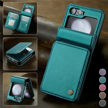Роскошный кожаный кошелек слот для карты слот для телефона для Samsung Galaxy Z Flip 5 4 3 Flip5 Flip4 Flip3 Кошелек Держатель Чехол Coque Bag Hoesje