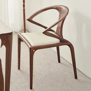 Кресло Скандинавские обеденные стулья Современные обеденные стулья Relax с белым полом Кожаные Funky Высокий дизайн Silla Comedor Мебельные наборы