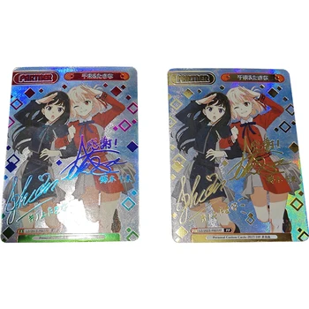 Anime WS Collection Lycoris Recoil Nishikigi Chisato Takina Inoue Bronzing Signature Card Красочная радужная флэш-карта Подарок
