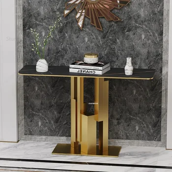  Современный минималистичный железный художественный консольные столы Домашний коридор Консольный стол Свет Роскошная мебель для гостиной Входная консольный стол