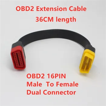 Acheheng OBD2 Удлинительный кабель 16-контактный кабель с двойным разъемом «папа-мама» для запуска диагностического сканера X431 / Easydiag / elm327 / больше