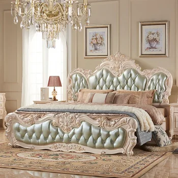 Деревянные причудливые рамы для кроватей Королевский матрас Изголовье кровати Главная спальня Две односпальные кровати размера 