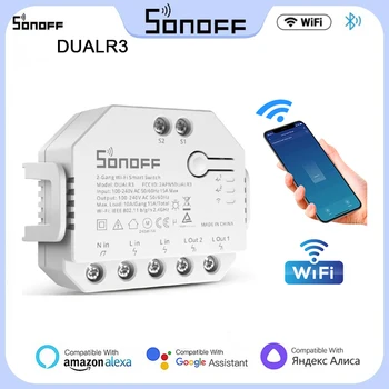 SONOFF DUAL R3 WiFi Switch с измерением мощности DUAL R3 Relay Module 2 Gang DIY Переключатель умного дома через EWeLink Alexa Google Home