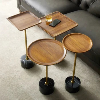  Журнальные столики из массива дерева в стиле ретро Мебель для гостиной Чайный столик из массива дерева Деревянная мебель Диван Приставной столик Мини Прикроватные тумбочки