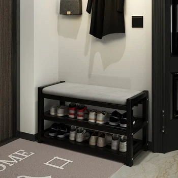  тонкая многослойная полка для обуви металлический черный дизайн Экономия места для хранения обуви в общежитии Шкаф для гостиной Scarpiera Домашняя мебель