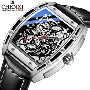  CHENXI Персонализированный циферблат Модные роскошные мужские часы высшего бренда Повседневные кожаные бизнес кварцевые водонепроницаемые мужские наручные часы